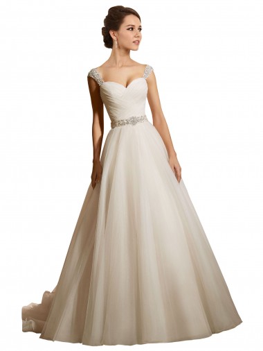 Avorio Abito da ballo Innamorato Tulle Abiti da sposa Basso Prezzo