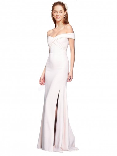 Bianco Stile sirena Crespo Elastico Lunga Formali Abiti da damigella donore / Abiti da sera / Abiti da ballo Basso Prezzo
