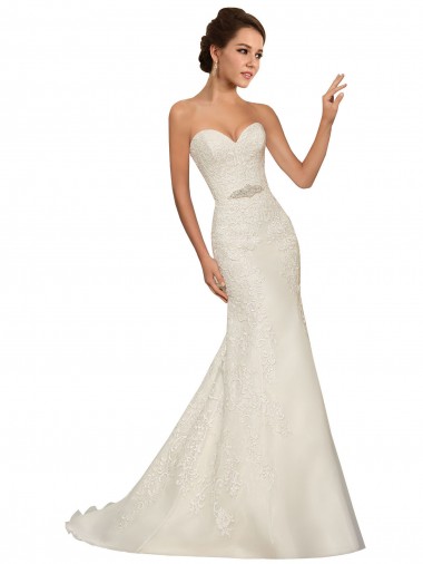 Bianco Tubino Innamorato Tulle Pizzo Abiti da sposa Basso Prezzo